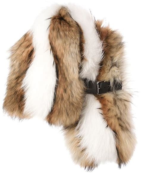 brown fendi scarf|Fendi scarf with fur trim.